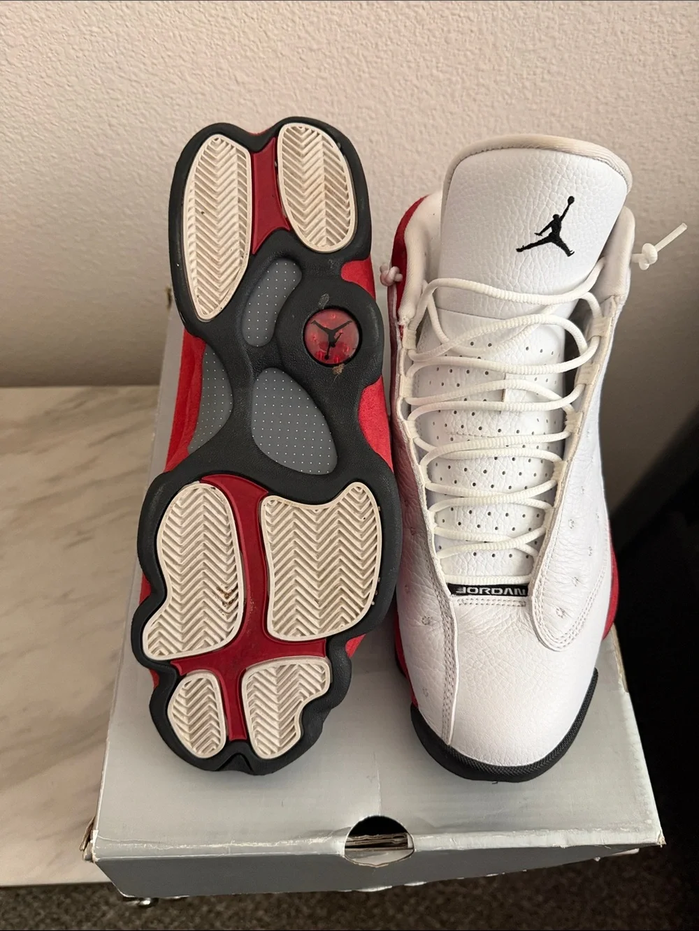 Jordan Men’s White Black Red Athletic Shoes